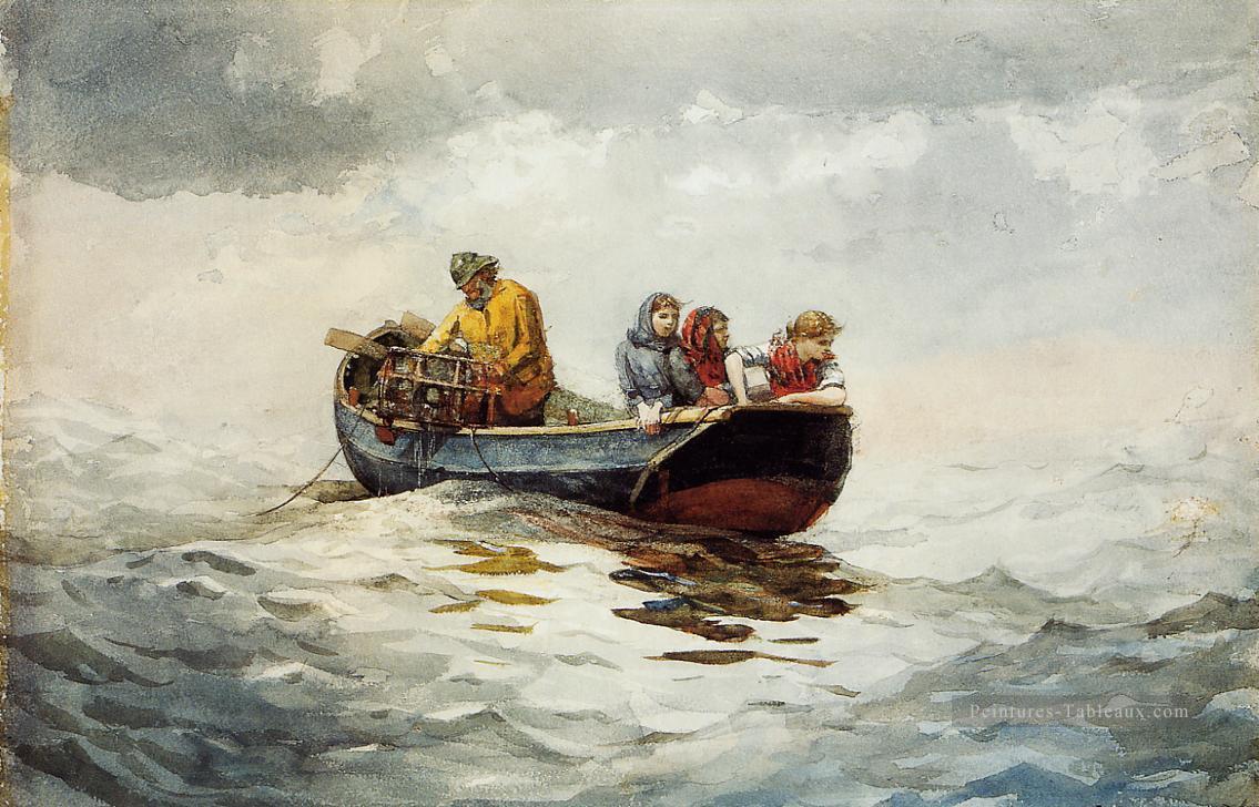 Pêche au crabe réalisme marine peintre Winslow Homer Peintures à l'huile